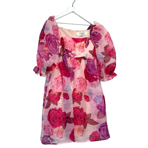 NWT JESSAKAE Pink & Purple Rose Polly Dress Size Medium - Picture 11 of 12